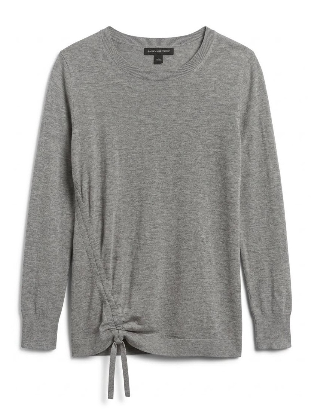 Banana Republic Wool Blend Gray Side Tie Long Sleeve Sweater- Small